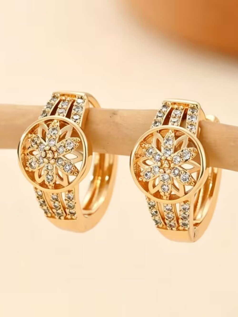 14K Gold Womens Small 2ct Diamond Hoop Earrings Ladies 14 K Silver Jewelry New